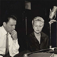 photo of Frank Sinatra and Peggy Lee working on score